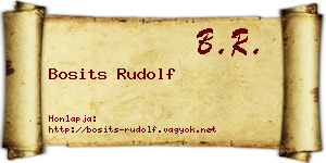Bosits Rudolf névjegykártya